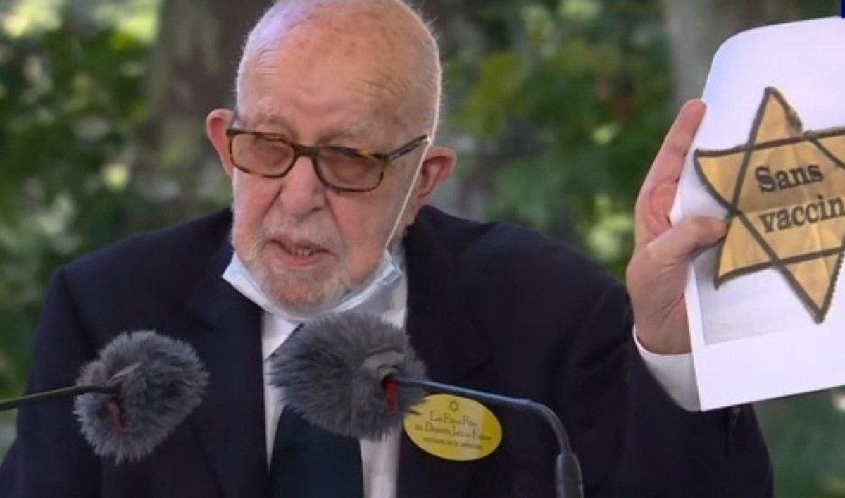 Joseph Szwarc, un rescapé de la Rafle du Vélodrome d'Hiver, a dénoncé l'utilisation de l'Etoile jaune par les anti-vaccins.