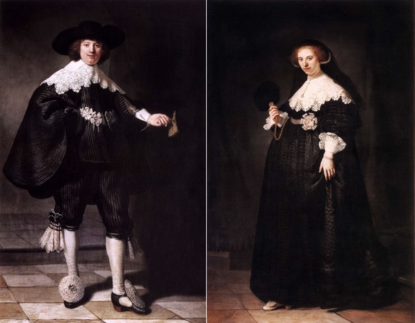 Teure Rembrandt-Porträts eines wohlhabenden Brautpaars aus dem 17. Jahrhundert: Marten Soolmans und Oopjen Coppit.&nbsp;<br data-editable="remove">