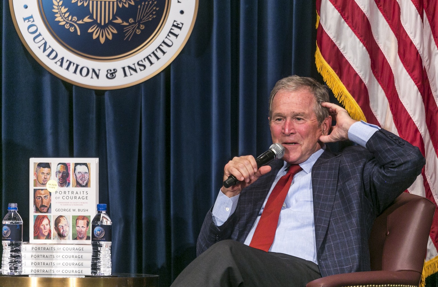 Former U.S. President George W. Bush discusses his new book &quot;Portraits of Courage: A Commander in Chief&#039;s Tribute to America&#039;s Warriors,&quot; a collection of his artwork featuring pain ...