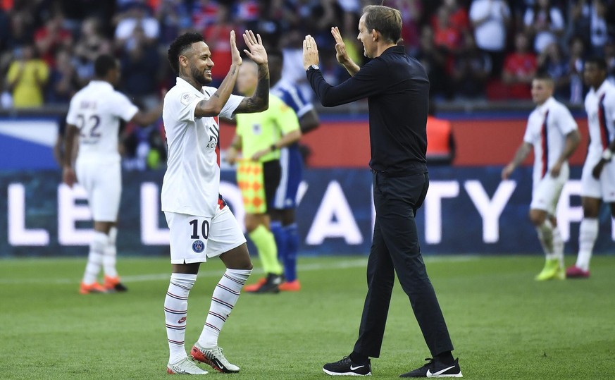 Neymar et Thomas Tuchel FOOTBALL : PSG vs Strasbourg - Ligue 1 - 14/09/2019 MAO/Panoramic PUBLICATIONxNOTxINxFRAxITAxBEL