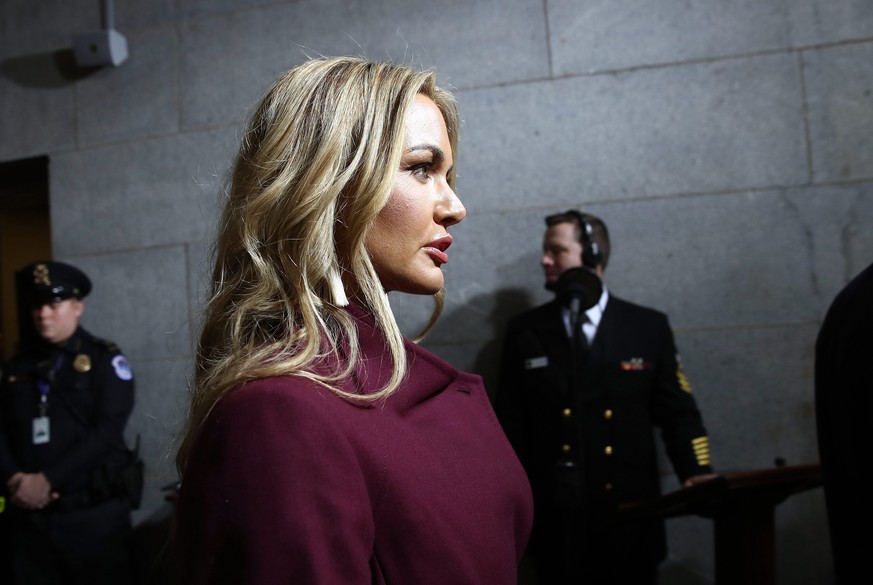 epa05736085 Vanessa Trump arrives on the West Front of the U.S. Capitol for the inauguration ceremony of Donald J. Trump taking the oath of office to be sworn in as the 45th President of the United St ...