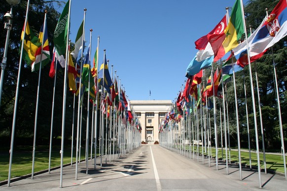 View of the UN building in Geneva