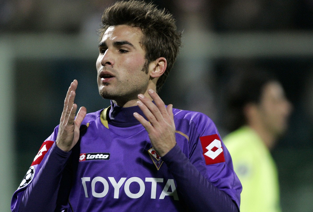 Fiorentina's Adrian Mutu reacts, during the Group F Champions league soccer match between Fiorentina and Lyon, in Florence's Artemio Franchi stadium, central Italy, Tuesday, Nov. 25, 2008. ( ...