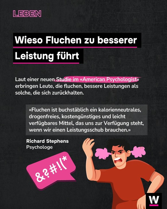 <p>Laut einer Studie erbringen Leute, die fluchen, bessere Leistungen als solche, die sich zurückhalten.</p>