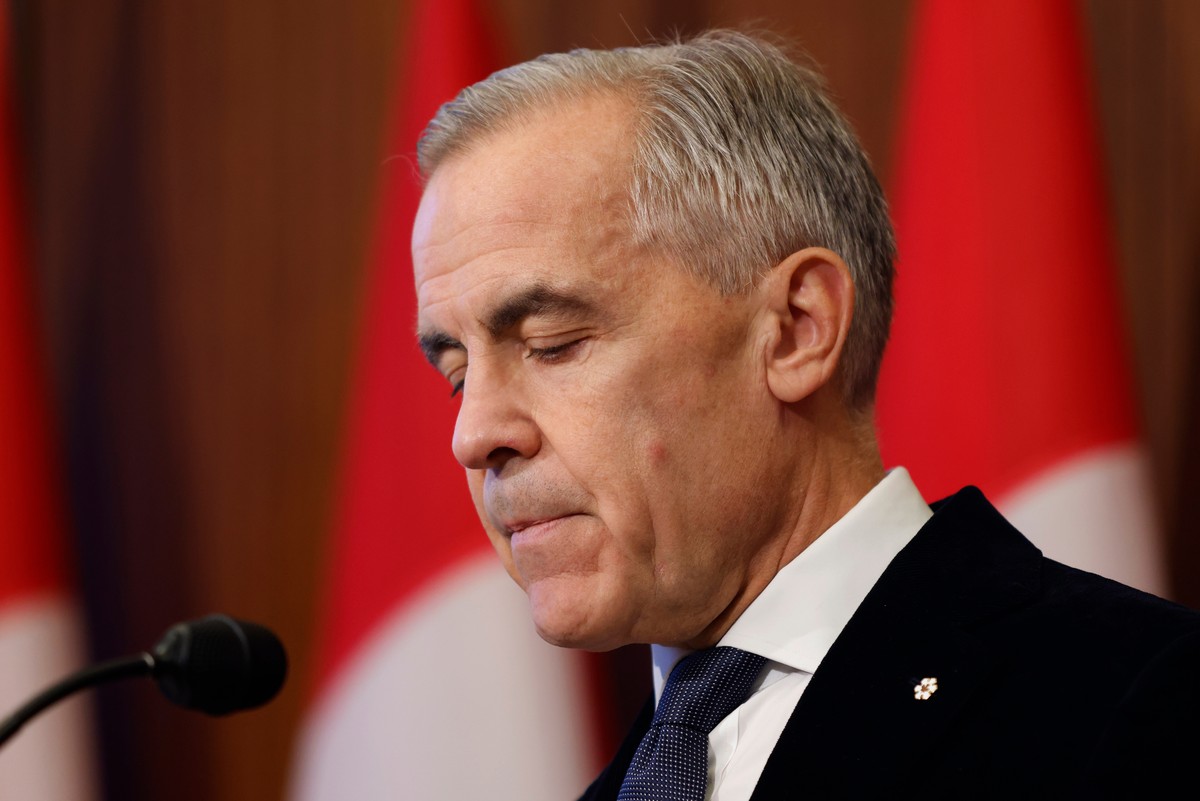 Canada Prime Minister Mark Carney delivers a statement on Parliament Hill following a deadly fire at Canadian Forces Base Wainwright in Alberta, in Ottawa on Sunday, Oct. 18, 2026. (Patrick Doyle/The  ...