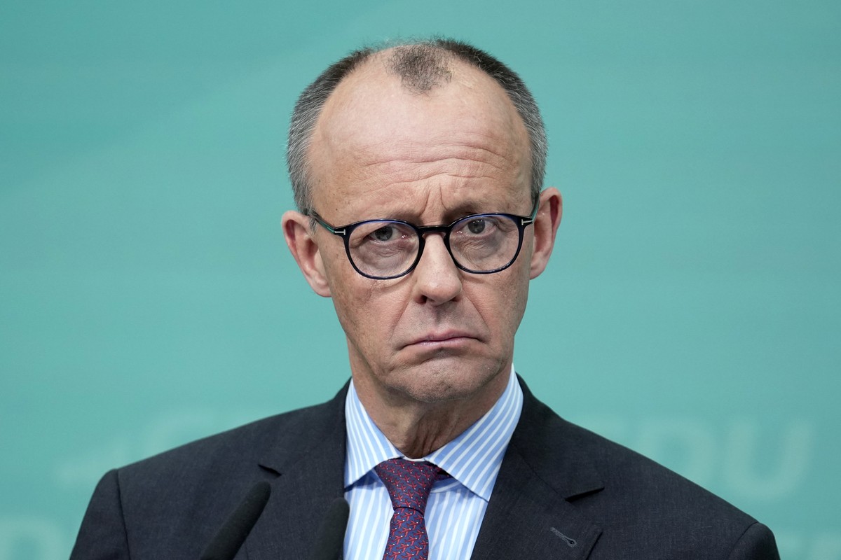 Friedrich Merz, leader of the Christian Democratic Union, CDU, talks to the media during a press conference in Berlin, Germany, Monday, March 3, 2025. (AP Photo/Ebrahim Noroozi)
Germany Politics