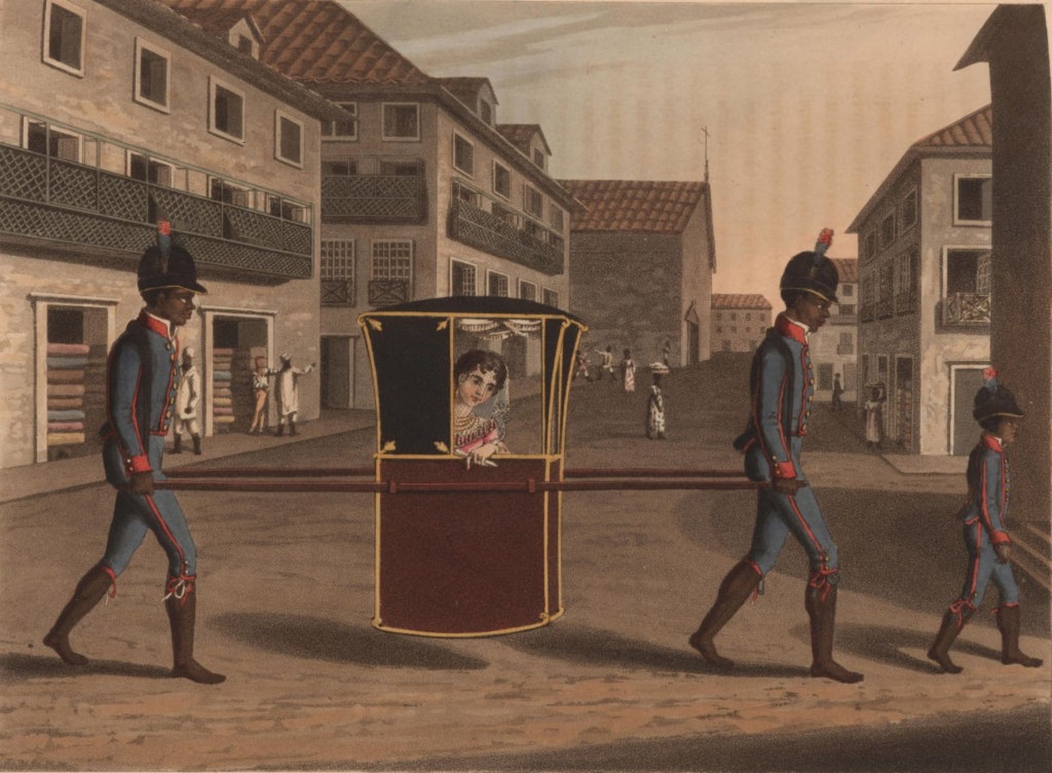 A Lady going to Visit, 1816. Private Collection. Artist Anonymous. (Photo by Fine Art Images/Heritage Images/Getty Images)