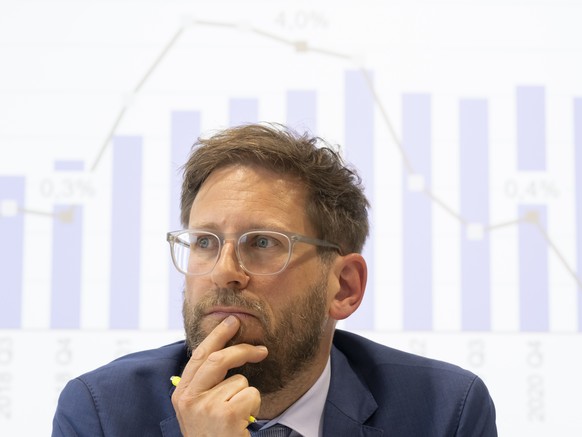 Thomas Christen, Stellvertretender Direktor BAG waehrend einer Medienkonferenz ueber die Gesundheitskosten und Krankenversicherungspraemien, am Donnerstag, 25. Mai 2023, am Sitz des BAG in Bern. (KEYS ...