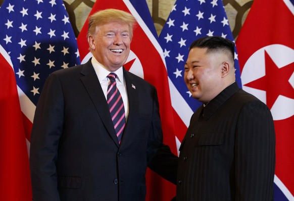 Trump und Kim Jong Un bei ihrem Treffen im Februar.