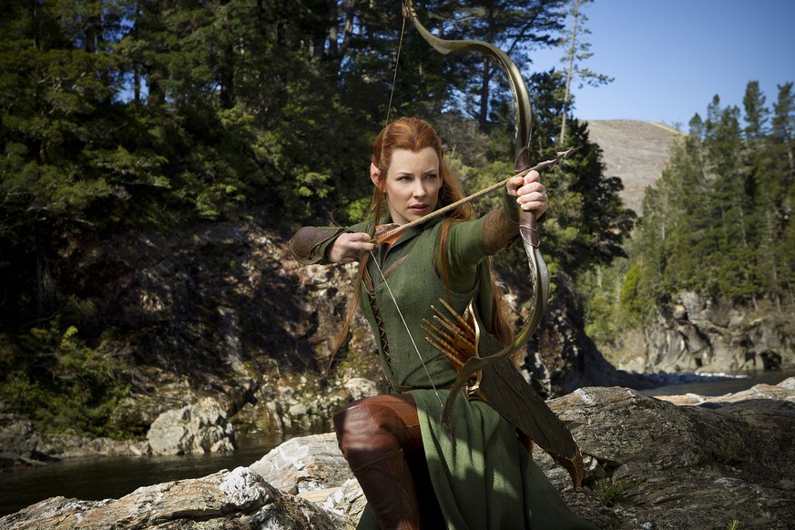 This image released by Warner Bros. Pictures shows Evangeline Lilly in a scene from &quot;The Hobbit: The Desolation of Smaug.&quot; (AP Photo/Warner Bros. Pictures, James Fisher)