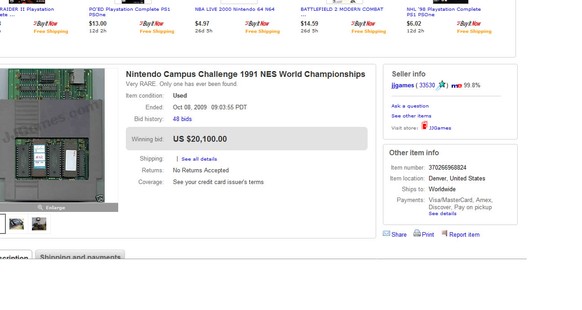 Auf Ebay wechselte das Turnierspiel für 20'100 Dollar den Besitzer.