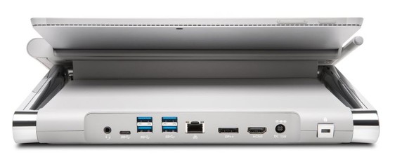 Das Dock verfügt über vier USB-Anschlüsse, einen Ethernet-Anschluss, USB-C, HDMI und einen Display Port. 