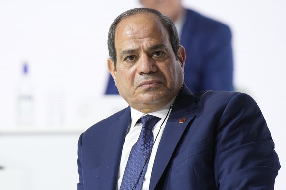 FILE - Egyptian President Abdel Fattah el-Sissi attends the closing session of the New Global Financial Pact Summit, Friday, June 23, 2023 in Paris. Nine senior Senate Democrats and independent Sen. B ...