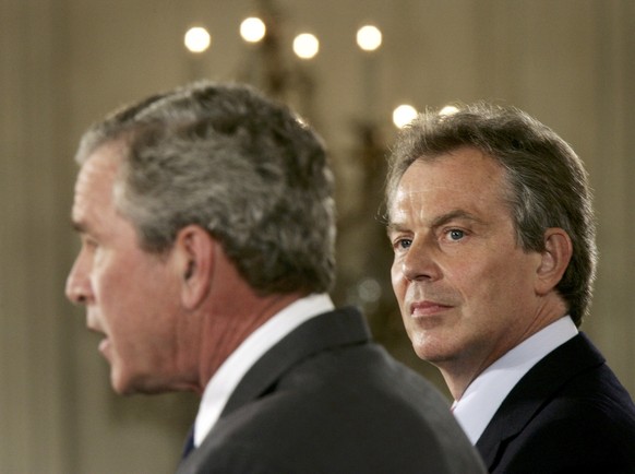 Die beiden Protagonisten des Irakkriegs: US-Präsident George W. Bush und der britische Premier Tony Blair.
