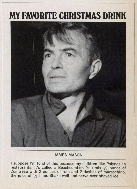 Town and Country December 1968 Issue - Hollywood Celebs name their favourite Christmas Drinks.

https://www.instagram.com/p/DR5bLdEjut9/?img_index=1