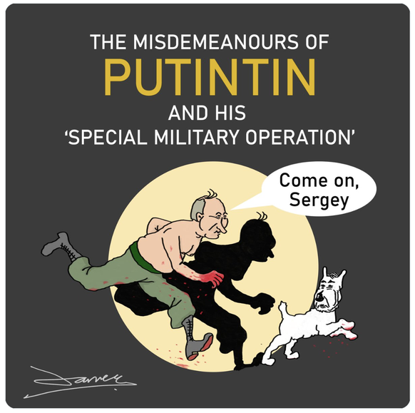 «Die Verfehlungen des Putintin und seine ‹militärische Spezialoperation›.»