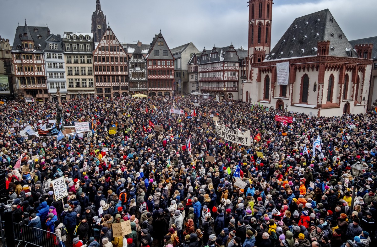 Une manifestation contre l'AfD à Francfort-sur-le-Main.