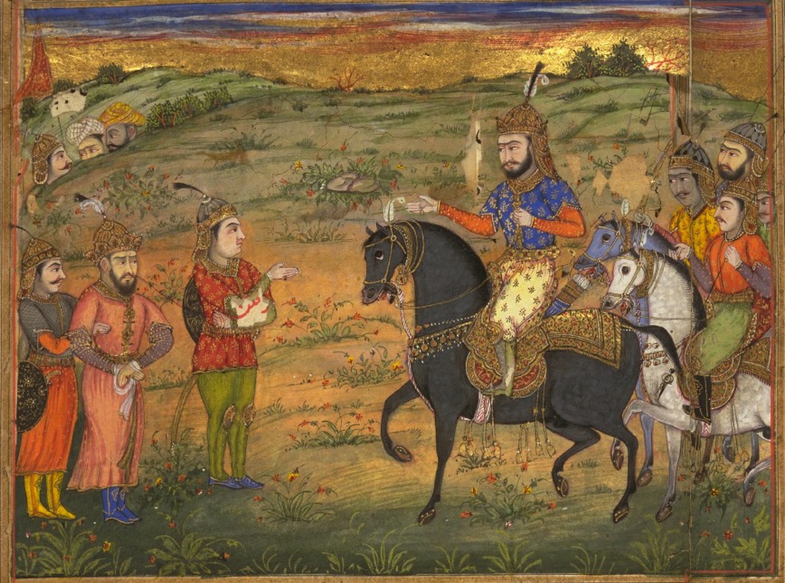 Schapur nimmt Valerian gefangen (mittelalterliche Darstellung in einer Ausgabe des Schahname)