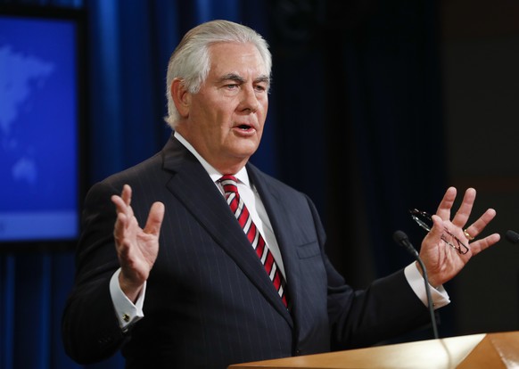 Secretary of State Rex Tillerson speaks at the State Department in Washington, Tuesday, Aug. 22, 2017, to discuss Afghanistan. (AP Photo/Pablo Martinez Monsivais)