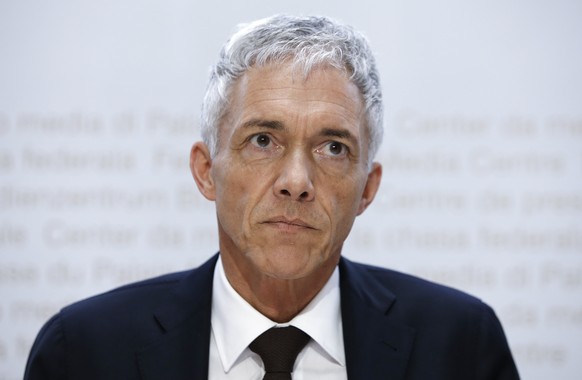 ARCHIVBILD ZUM RUECKTRITT VON BUNDESANWALT MICHAEL LAUBER AUF ENDE AUGUST, AM MITTWOCH, 29. JULI 2020 - Swiss Federal Attorney Michael Lauber during a media conference at the Media Centre of the Feder ...