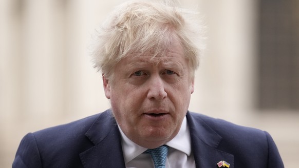 FILE - Britain&#039;s Prime Minister Boris Johnson arrives to attend a Service of Thanksgiving for the life of Prince Philip, Duke of Edinburgh at Westminster Abbey in London, on March 29, 2022. U.K.  ...