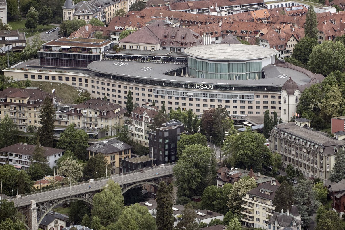 Sicht auf den Kursaal Bern, am Samstag, 19. Mai 2018, in Bern. (KEYSTONE/Peter Schneider)