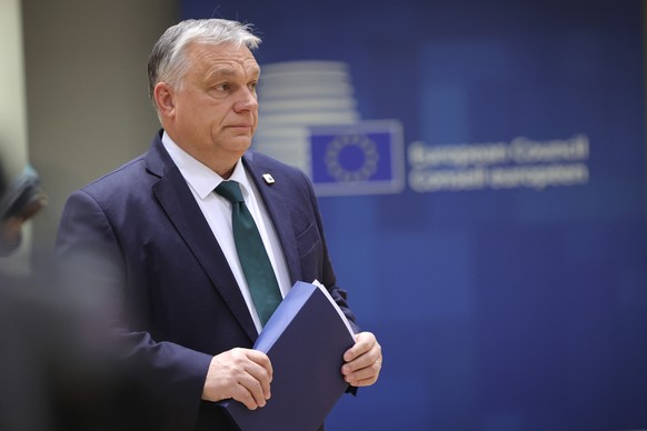 Hungary&#039;s Prime Minister Viktor Orban arrives for a round table meeting at an EU summit in Brussels, Thursday, Dec. 15, 2022. EU leaders meet for a one day summit on Thursday to discuss Ukraine a ...