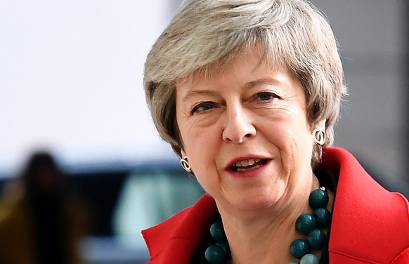 epa07264547 British Prime Minister Theresa May arrives at the BBC in London, Britain, 06 January 2019. May is attending the Andrew Marr show. British MP&#039;s will return to parliament on 07 January  ...