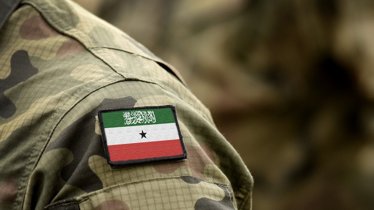 Somaliland flag on soldier