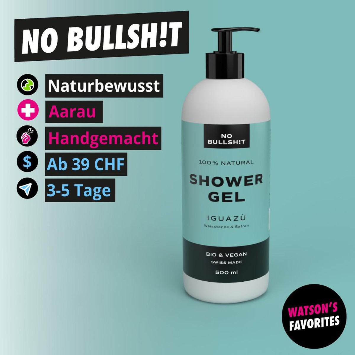 Das handgemachte Shower Gel von No Bullsh!t.