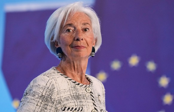 President of European Central Bank Christine Lagarde addresses the media during a press conference after an ECB's governing council meeting in Frankfurt, Germany, Thursday, April 30, 2026. (AP Ph ...