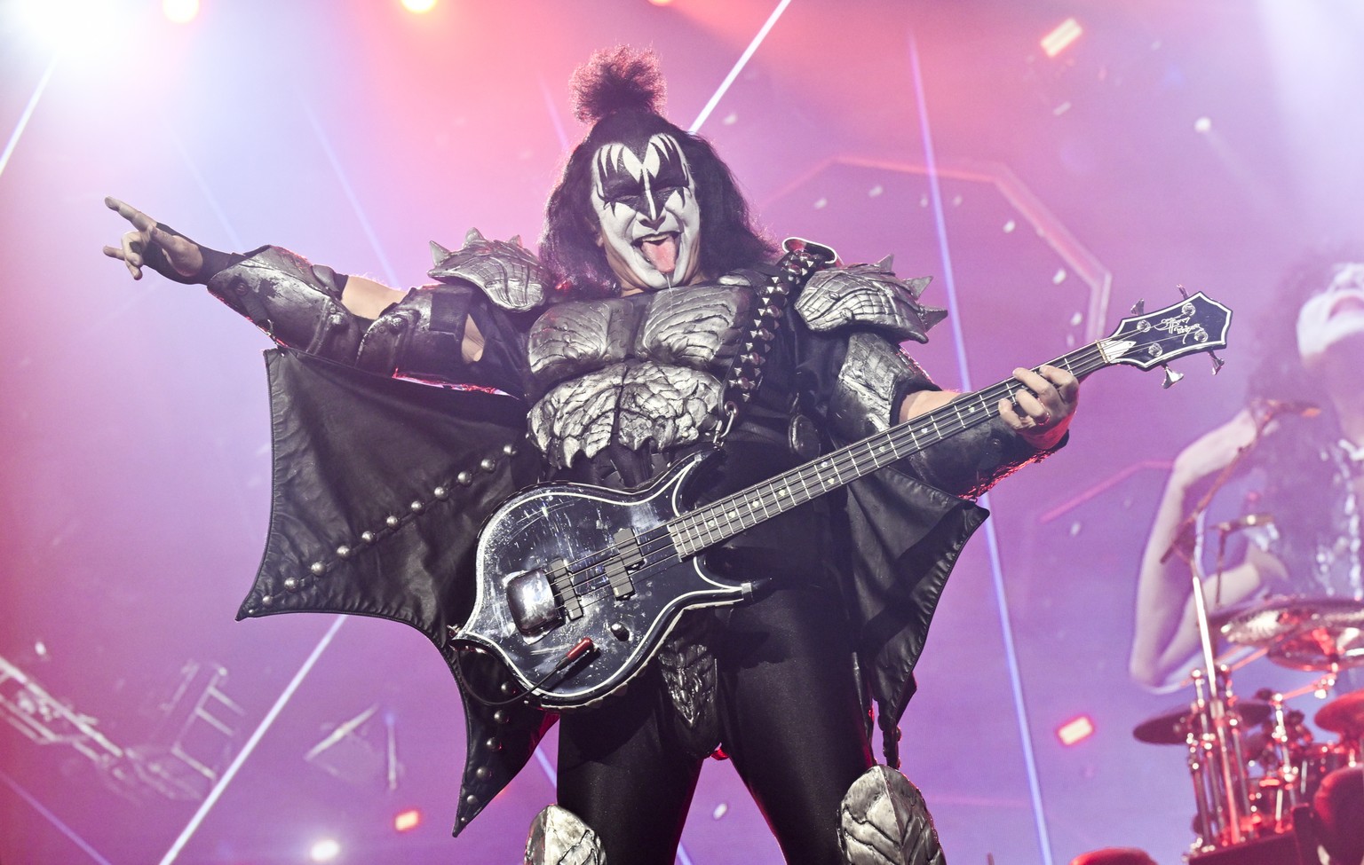 Gene Simmons of KISS performs during the final night of the &quot;Kiss Farewell Tour&quot; on Saturday, Dec. 2, 2023, at Madison Square Garden in New York. (Photo by Evan Agostini/Invision/AP)
Gene Si ...