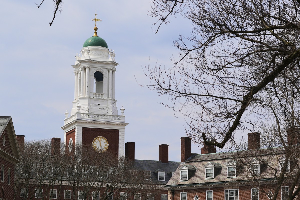 Spring buds appear on a tree near Eliot House, rear, at Harvard University, Tuesday, April 15, 2025, in Cambridge, Mass. (AP Photo/Charles Krupa)
Trump Harvard
