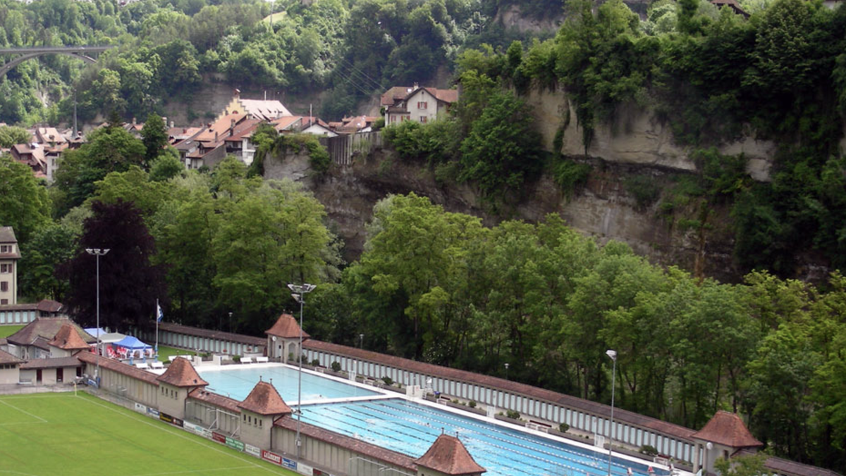 Les bains de la Motta à Fribourg.