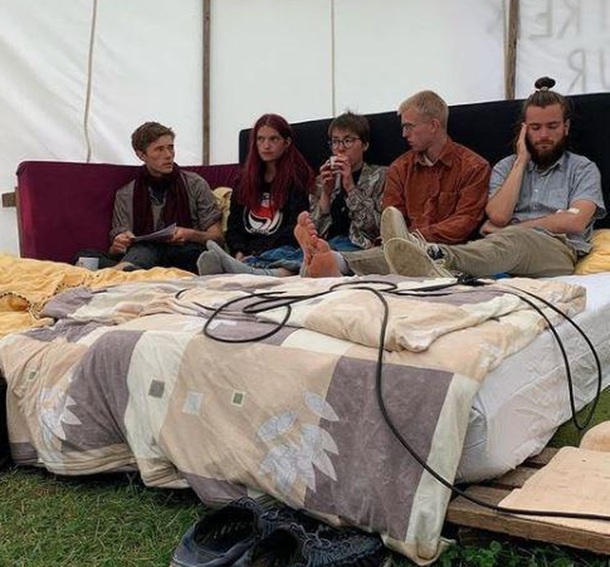 Da hielten sie noch durch: Die Hungerstreikenden in Berlin vor sechs Tagen.