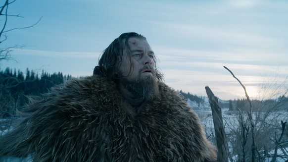 This photo provided by courtesy of Twentieth Century Fox shows, Leonardo DiCaprio as Hugh Glass, in a scene from the film, "The Revenant," directed by Alejandro Gonzalez Inarritu. The 88th a ...
