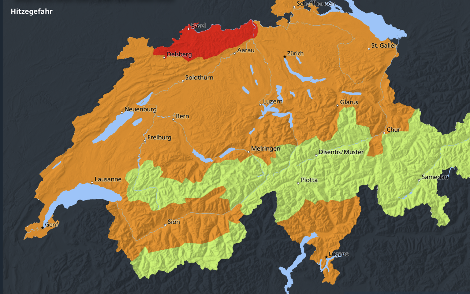 Hitzewarnung Schweiz Wetter