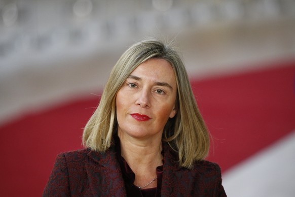 epa06620910 High Representative for Foreign Affairs and Security Policy Federica Mogherini arrives for the European Council meeting in Brussels, 22 March 2018. The Spring meeting of the European Counc ...