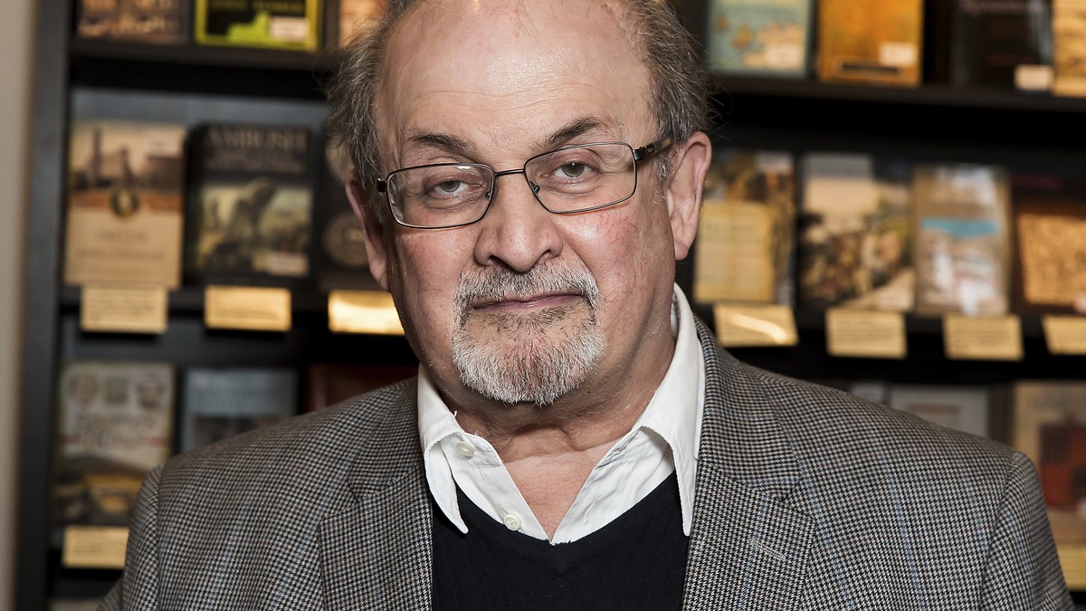 FILE - Author Salman Rushdie appears at a signing for his book "Home" in London on June 6, 2017. Rushdie has been attacked while giving a lecture in western New York. An Associated Press rep ...