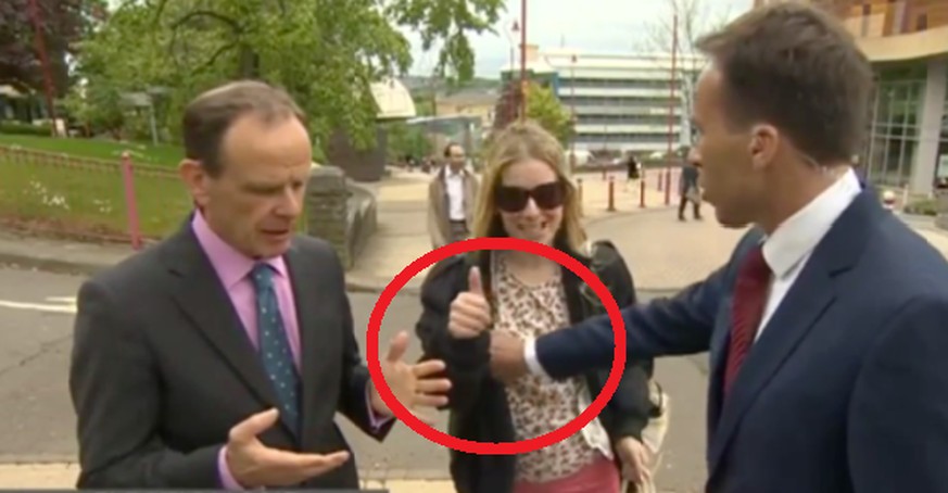 Seltsame Szene am TV: BBC-Moderator Ben Brown fasst einer Frau an den Busen.