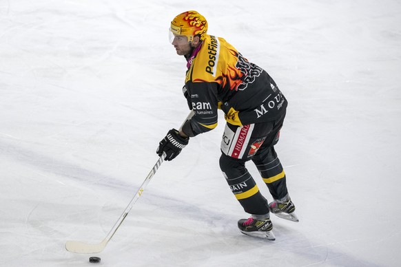 Ajoies PostFinance Top Scorer Terrence James Brennan beim Eishockey-Qualifikationsspiel der National League zwischen dem HC Ajoie und dem HC Davos in der Raiffeisen Arena in Porrentruy, am Samstag, 5. ...