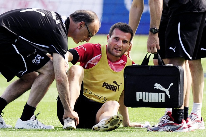 Sturmhoffnung und Captain Alex Frei verletzte sich im Abschlusstraining vor der WM 2010.