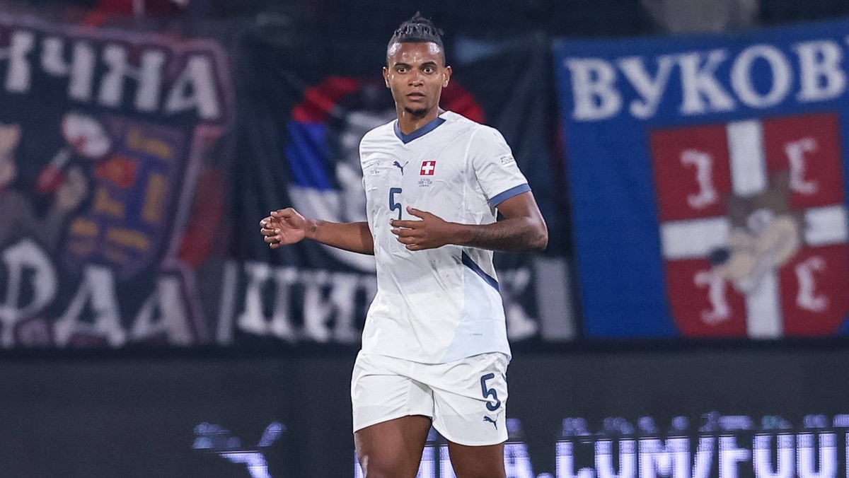 LESKOVAC, SERBIA - OCTOBER 12: Manuel Akanji of Switzerland in action during the UEFA Nations League 2024/25 League A Group A4 match between Serbia and Switzerland at Gradski stadion Dubocica on Octob ...