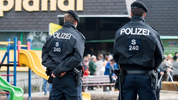 epa06851214 Austrian police officers on the top of Planai during the inaugural event due to the Austrian presidency of the European Union in Schladming, Austria, 30 June 2018. Austria takes over the p ...